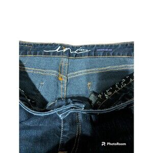 INC Denim Straight Leg Regular Fit Crop Mid Rise Dark Blue Size 12 Womens Jeans